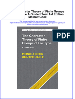 PDF The Character Theory of Finite Groups of Lie Type A Guided Tour 1St Edition Meinolf Geck Ebook Full Chapter