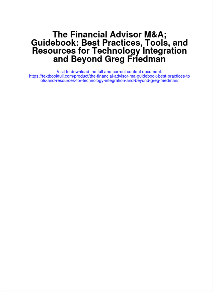 Textbook The Financial Advisor Ma Guidbest Practices Tools and