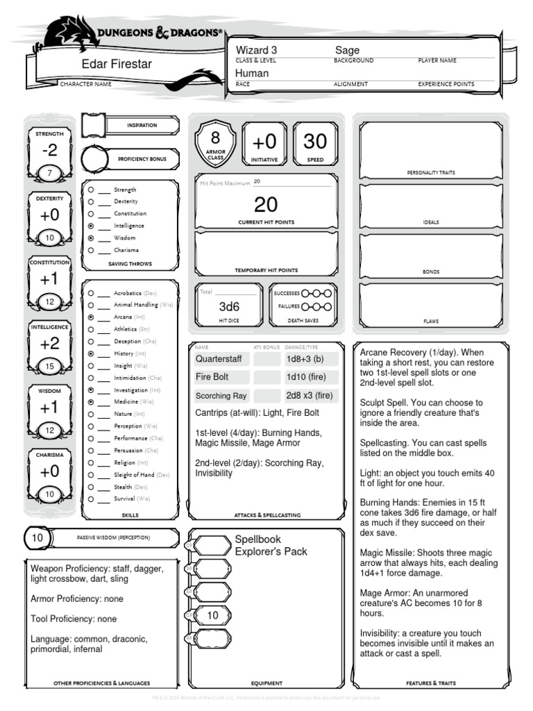 Edar wizard ndnd character sheet example pdf