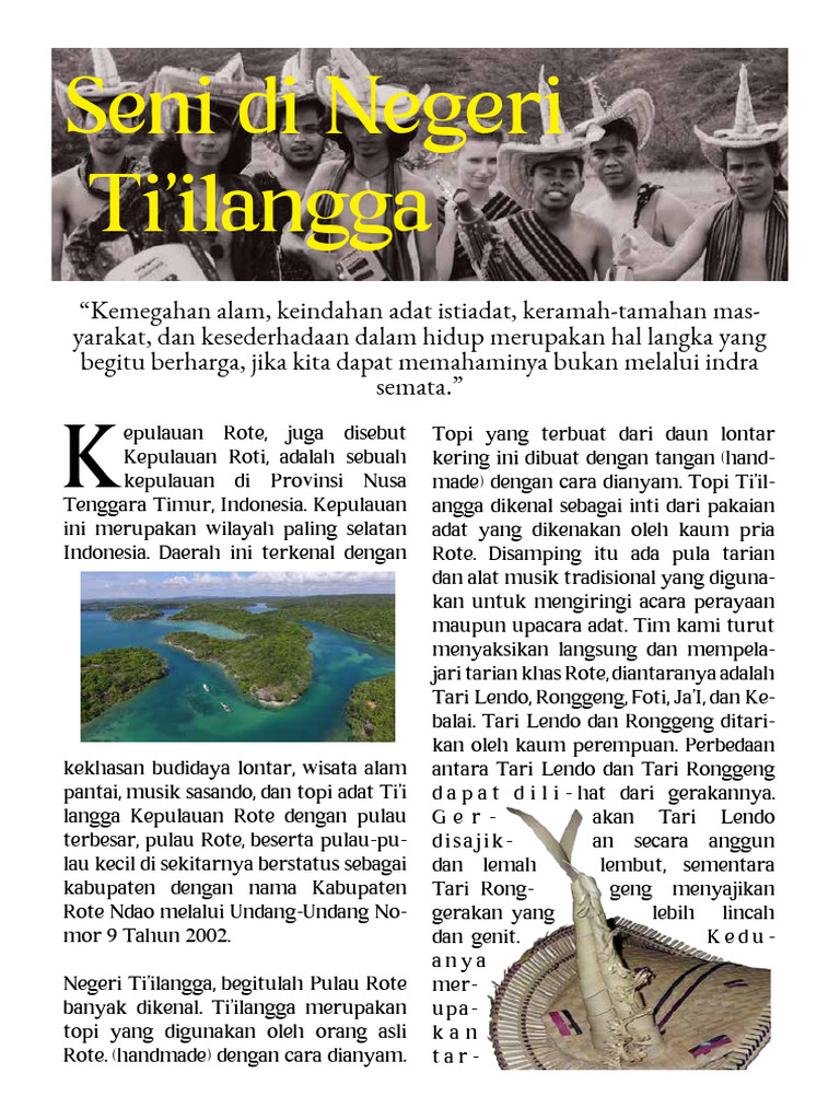Topi Ti’i Langga: Warisan Rote | PDF | Perjalanan
