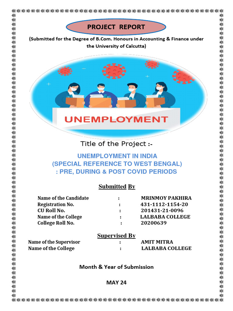 Unemployment in India (Special Reference To West Bengal) Pre, During ...