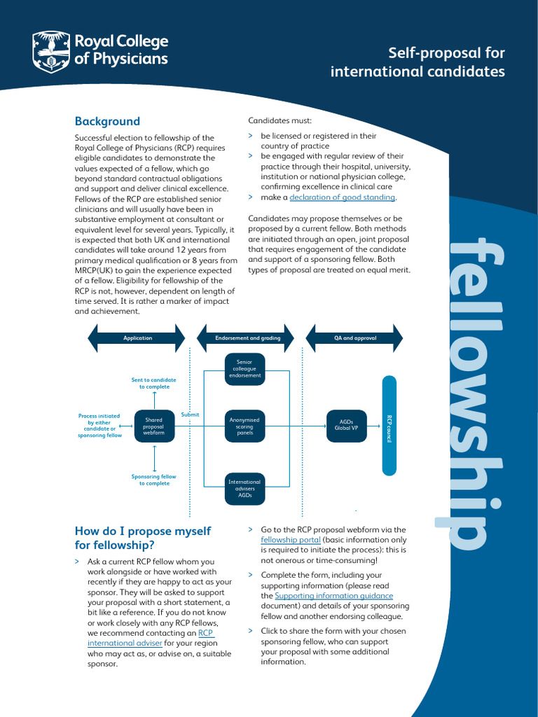 RCP Fellowship Application Guide | PDF | Fellow | Physician
