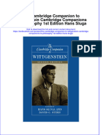 Textbook The Cambridge Companion To Wittgenstein Cambridge Companions To Philosophy 1St Edition Hans Sluga Ebook All Chapter PDF