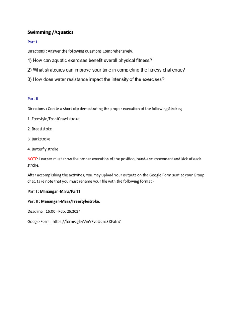 Swimming and Aquatics PDF