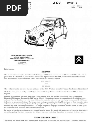Manual Peças Citroen 2CV | PDF | Microform | Computing