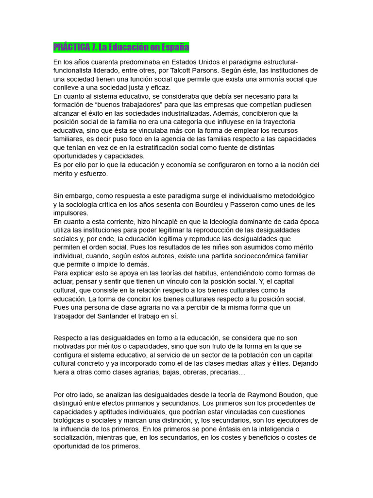 Desigualdades en la Educación Española | PDF | Desigualdad social ...