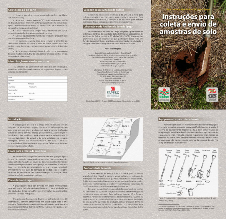 Instruções Coleta Envio Amostras Solo FOLDER - CDR | PDF