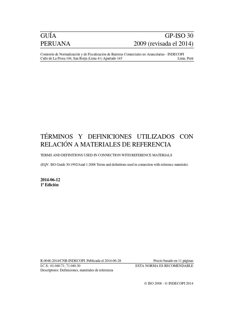 GP-ISO 30. 2014. 1°Ed. Términos y definiciones utilizados con relación ...