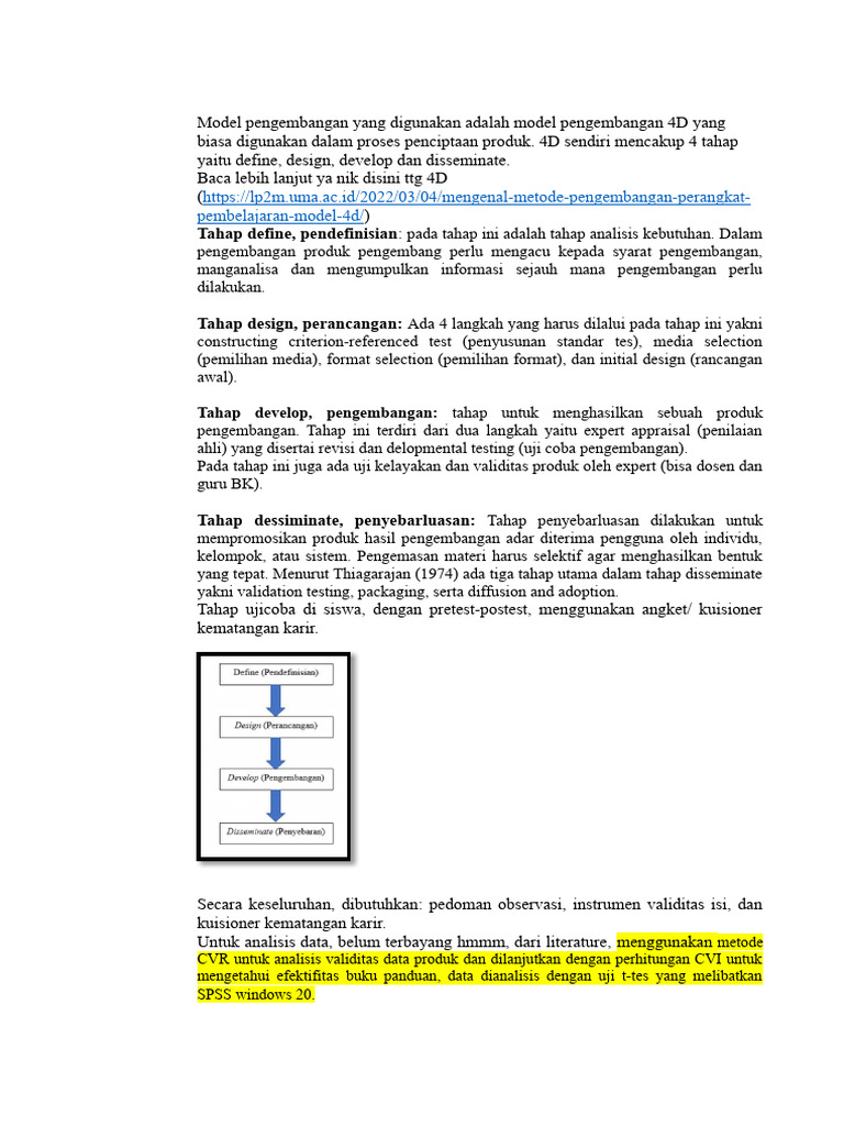 Panduan Model Pengembangan 4D | PDF | Seni