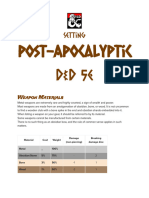 Post-Apocalyptic Setting D&D 5e