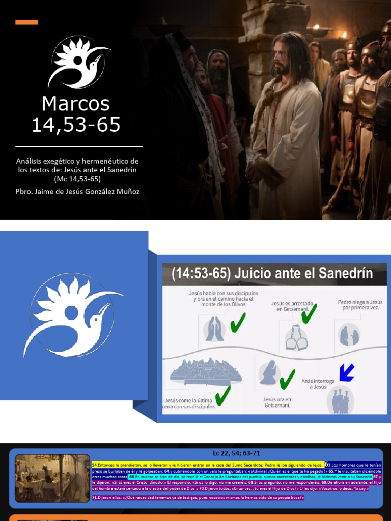 Marcos 14,53-65 | PDF | Jesús | Evangelio de Mateo