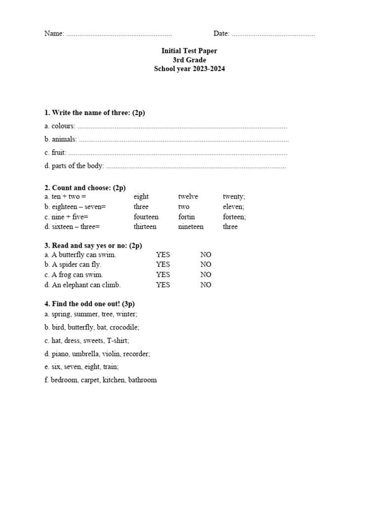 Initial Test 3 | PDF