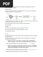 Variables and Data Types