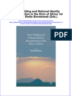 Download textbook State Building And National Identity Reconstruction In The Horn Of Africa 1St Edition Redie Bereketeab Eds ebook all chapter pdf 