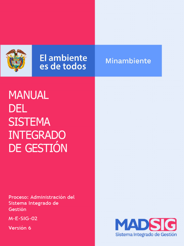 M E SIG 02 Manual Del Sistema Integrado de Gestion | PDF ...