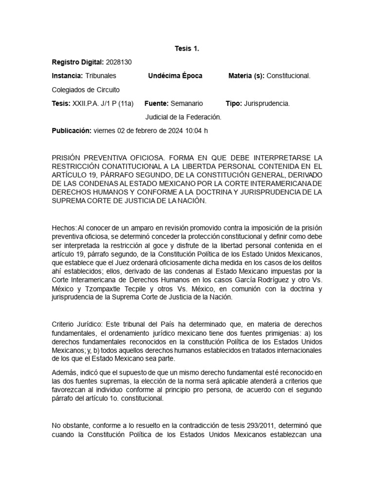 Tesis SCJN | PDF | Caso de ley | Mandato