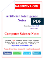 Artificial Intelligence Handwritten Notes by Riya