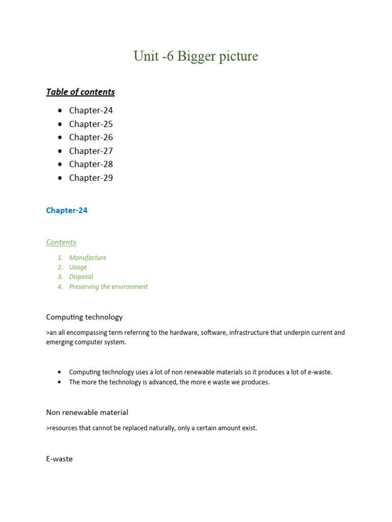 Unit 6 Notes Pdf Electronic Waste Waste
