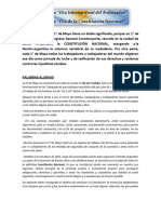 1 de mayo - Día de la Constitución Nacional y Día del trabjo