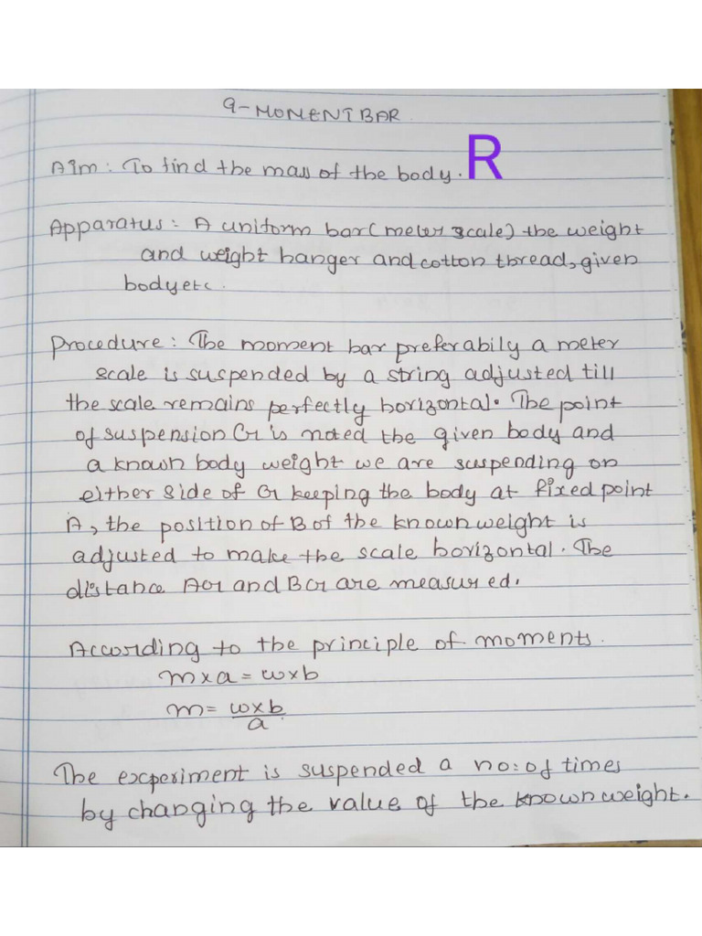 Exp 6 Physics Momentbar | PDF