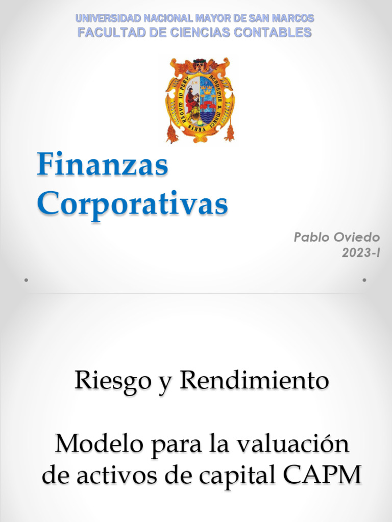 Riesgo y Rendimiento en Finanzas Corporativas | PDF | Modelo de ...
