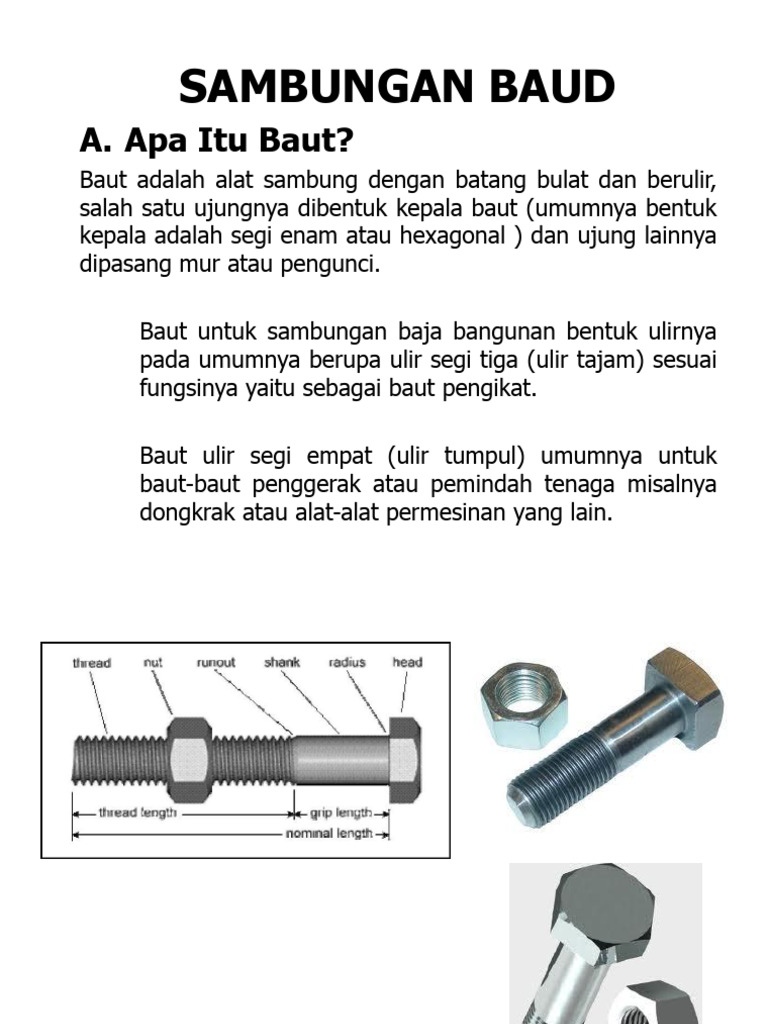 Jenis dan Mekanisme Sambungan Baut | PDF | Griya & Taman | Teknologi ...