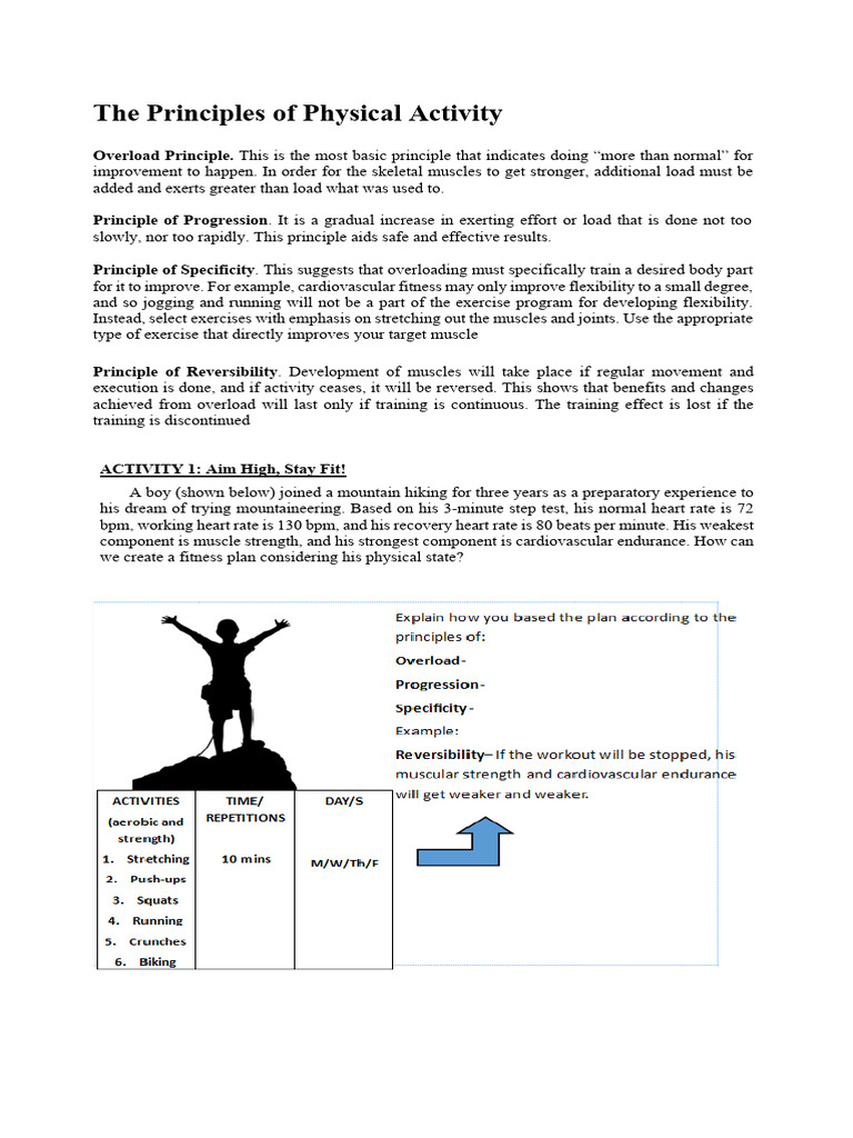 Key Principles of Physical Activity | PDF | Mountaineering | Physical ...