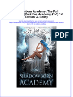 Download full chapter Shadowborn Academy The Full Collection Dark Fae Academy 1 3 1St Edition G Bailey pdf docx