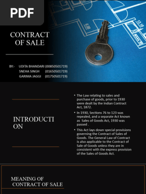 CONTRACT OF SALE