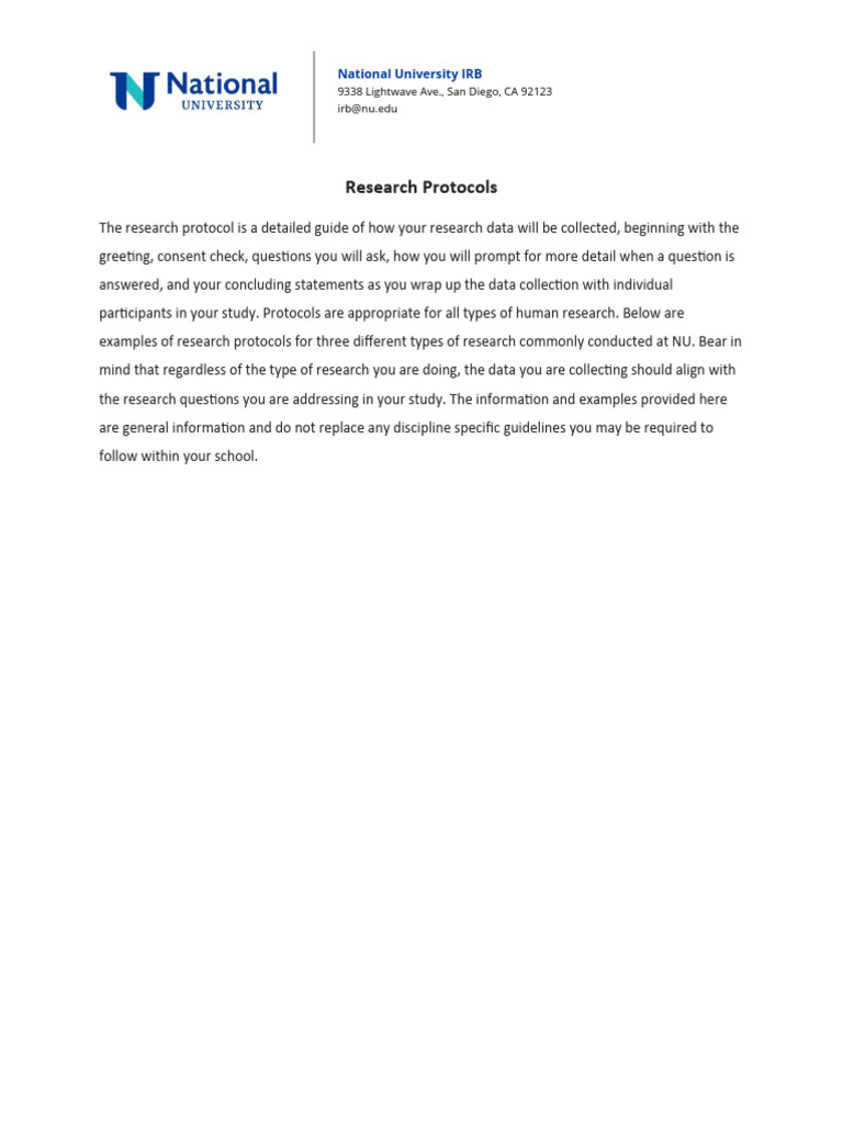 Research Protocols for Data Collection | PDF | Survey Methodology ...