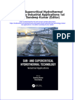 PDF Sub and Supercritical Hydrothermal Technology Industrial Applications 1St Edition Sandeep Kumar Editor Ebook Full Chapter