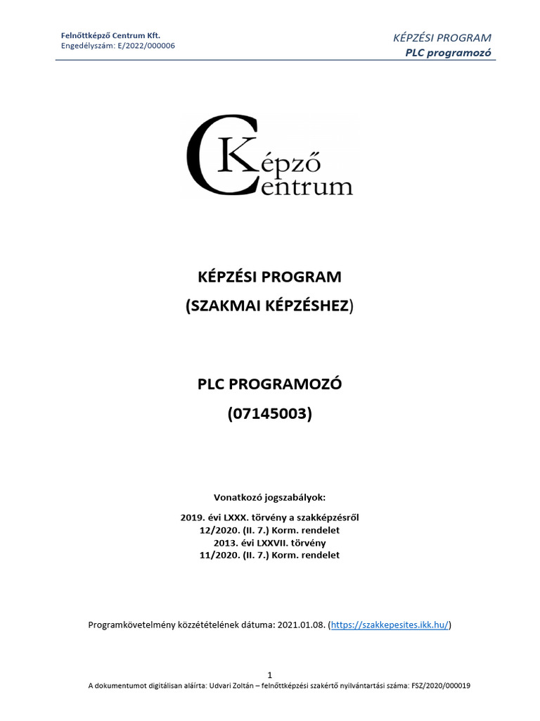 PLC Programozo FC 001 | PDF