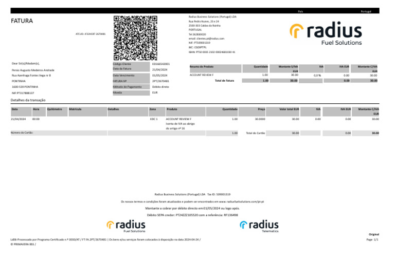 ED166542001 21-04-2024 PT Invoice 2670481 | PDF | Imposto sobre Valor ...
