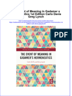 Download full chapter The Event Of Meaning In Gadamer S Hermeneutics 1St Edition Carlo Davia Greg Lynch pdf docx