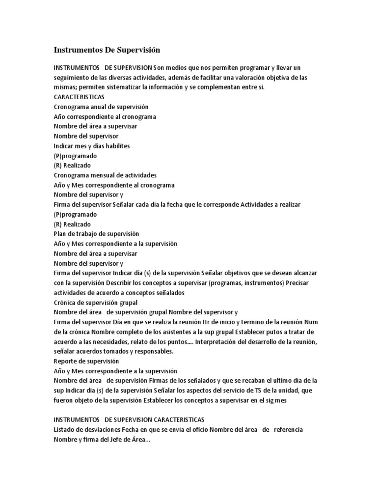Instrumentos de Supervisión Educativa | PDF | Aprendizaje ...