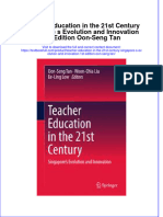 Textbook Teacher Education in The 21St Century Singapore S Evolution and Innovation 1St Edition Oon Seng Tan Ebook All Chapter PDF