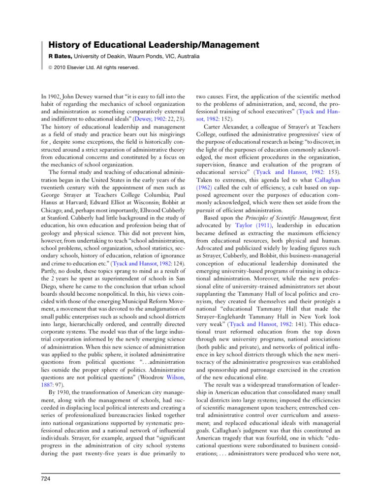 Evolution of Educational Leadership | PDF | Leadership | John Dewey