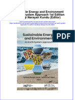 PDF Sustainable Energy and Environment An Earth System Approach 1St Edition Sandeep Narayan Kundu Editor Ebook Full Chapter