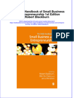 Textbook The Sage Handbook of Small Business and Entrepreneurship 1St Edition Robert Blackburn Ebook All Chapter PDF