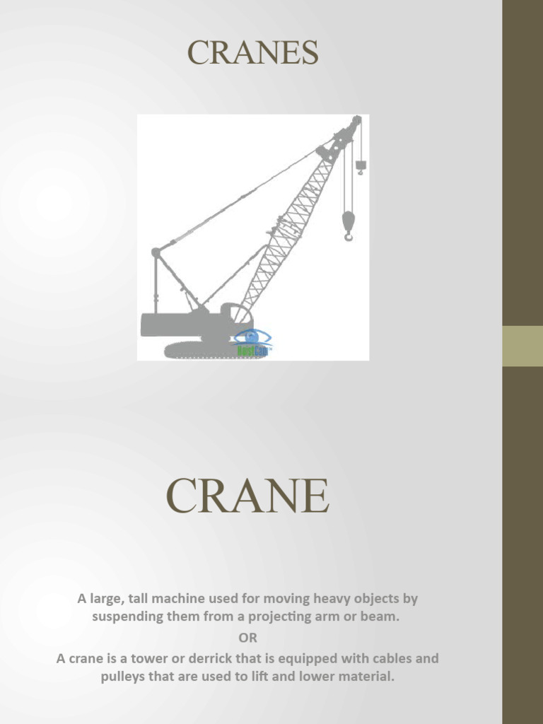 Types and Inspection of Cranes | PDF | Crane (Machine) | Manufactured Goods