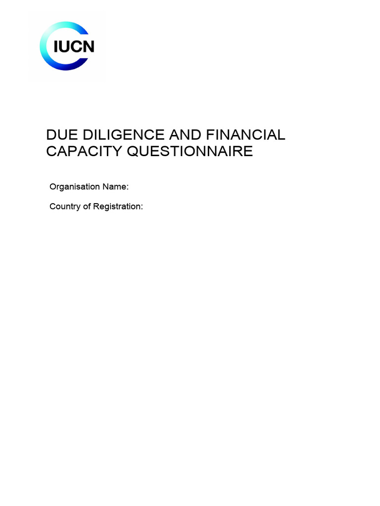 Due Diligence Financial Capacity Form | PDF | Banks | Accounting