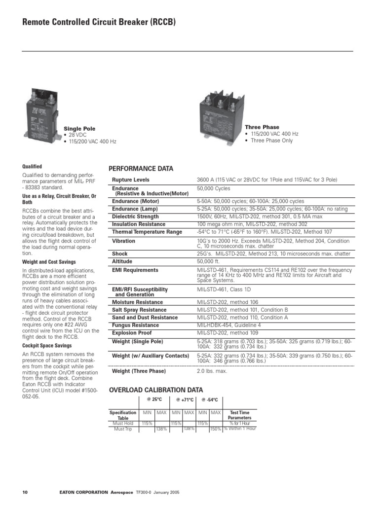 Eaton RCCB Relay Specifications | PDF | Relay | Alternating Current