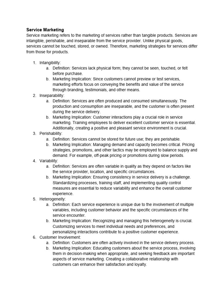 Service Marketing Pdf Marketing Communications Marketing