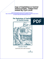 Full Chapter The Beginnings of Capitalism in Central Europe Lawrence Krader Edited and Translated by Cyril Levitt PDF