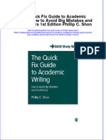 PDF The Quick Fix Guide To Academic Writing How To Avoid Big Mistakes and Small Errors 1St Edition Phillip C Shon Ebook Full Chapter