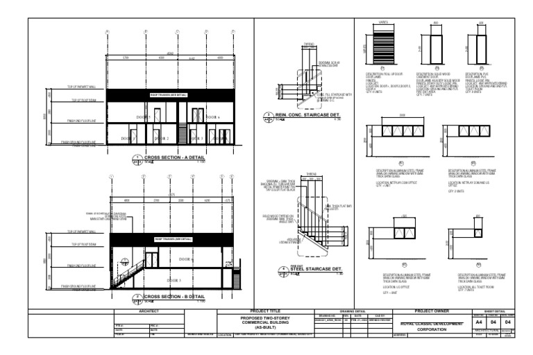 Proposed Two-Storey Commercial Building | PDF | Door | Sheet Metal