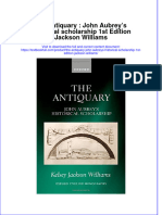 Download textbook The Antiquary John Aubreys Historical Scholarship 1St Edition Jackson Williams ebook all chapter pdf 