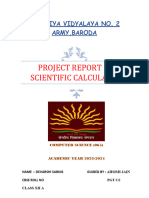 Project Report On Scientific Calculator: Kendriya Vidyalaya No. 2 Army, Baroda