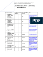 MOOCS for INSTRUMENTATION AND CONTROL ENGINEERING-27.07.2019