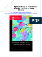 PDF The Routledge Handbook of Translation and Philosophy 1St Edition Annie Delaney Ebook Full Chapter